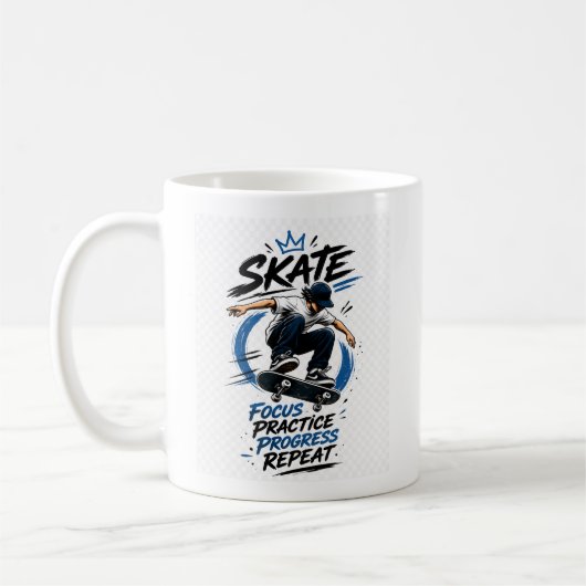 Mug Conception de motivation de skateboard (Gauche)