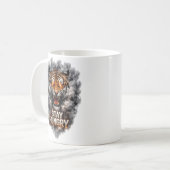 Mug Conception de motivation de tigre affamé (Devant gauche)