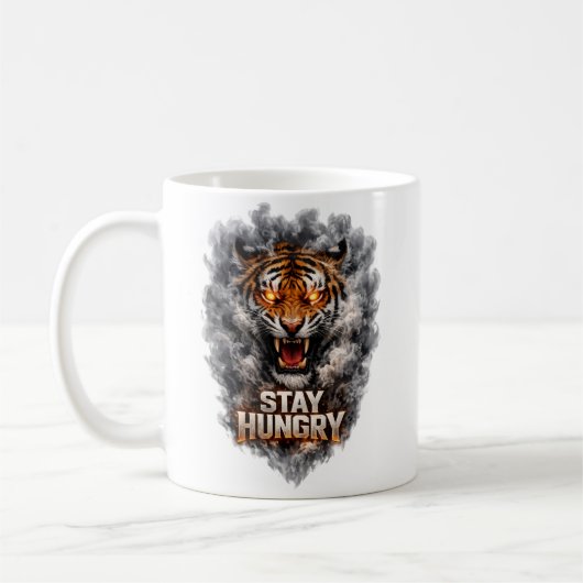 Mug Conception de motivation de tigre affamé (Gauche)