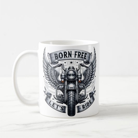Mug Conception de moto avec ailes et slogans (Gauche)