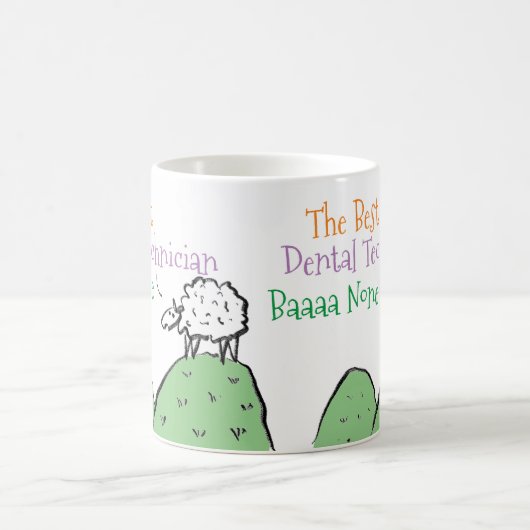 Mug Conception de moutons pour un technicien dentaire  (Centre)