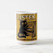 Mug Conception de musique de piano pour chat noir (Centre)