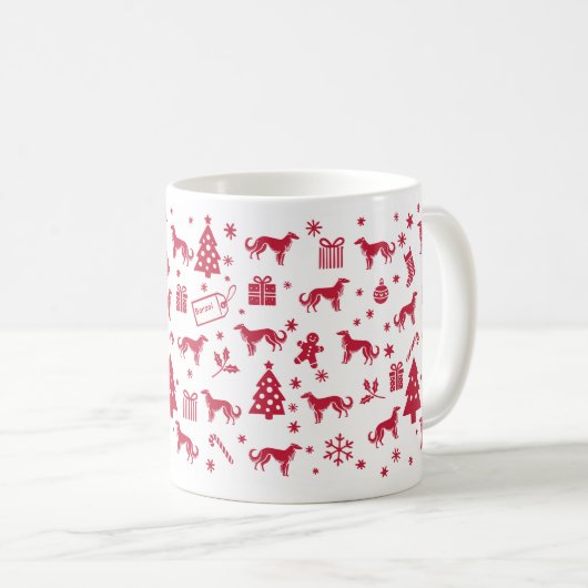 Mug Conception de Noël à Borzoi (Devant droit)
