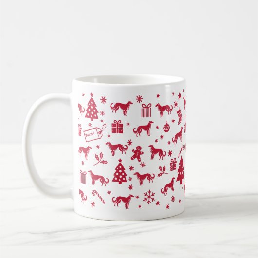 Mug Conception de Noël à Borzoi (Gauche)