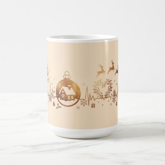 Mug Conception de Noël au rythme cardiaque (Centre)