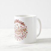 Mug Conception de Noël de script vintage croyez (Devant droit)