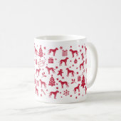 Mug Conception de Noël de Vizsla à poil dur (Devant droit)
