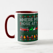 Mug Conception de Noël drôle de pompier (Gauche)