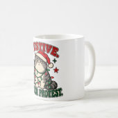 Mug Conception de Noël drôle sous protestation (Devant droit)