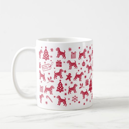 Mug Conception de Noël du Terrier frontalier (Gauche)