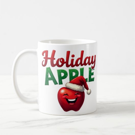 Mug Conception de Noël rétro Apple de vacances (Gauche)