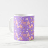 Mug Conception de Noël rose et violet et or (Devant gauche)