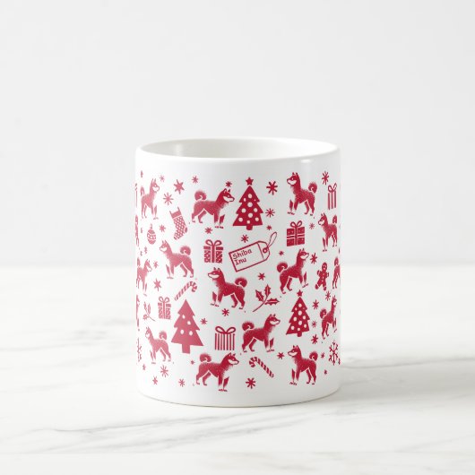 Mug Conception de Noël Shiba Inu (Centre)