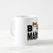 Mug Conception de noeud de fantôme de pumpkin de Hallo (Devant gauche)