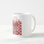 Mug Conception de nœud et d'ornements de Noël rétro jo (Devant droit)