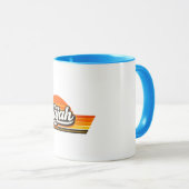 Mug Conception de nom Coucher de soleil Rétro Elijah (Devant droit)