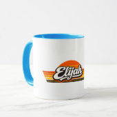 Mug Conception de nom Coucher de soleil Rétro Elijah (Devant gauche)