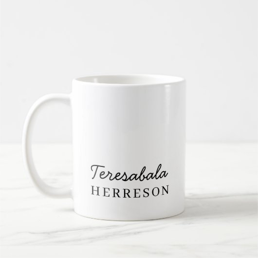 Mug Conception de nom de monogramme moderne minimalist (Gauche)
