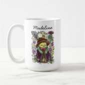 Mug Conception de nom d'oiseau fantaisiste et de fleur (Gauche)