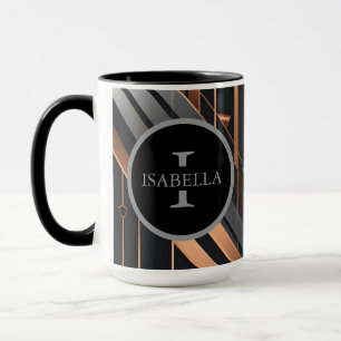 Mug Conception de nom en cercle monogramme Art Déco