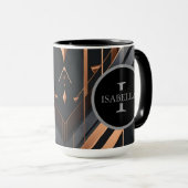 Mug Conception de nom en cercle monogramme Art Déco (Devant droit)