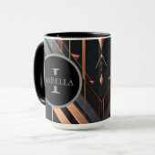 Mug Conception de nom en cercle monogramme Art Déco (Devant gauche)