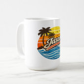 Mug Conception de nom Jason Retro Sunset (Devant gauche)