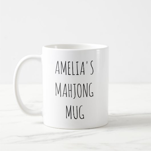 Mug Conception de nom Mahjong personnalisée minimalist (Gauche)
