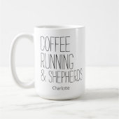 Mug Conception de nom modifiable Bergers à café couran (Gauche)