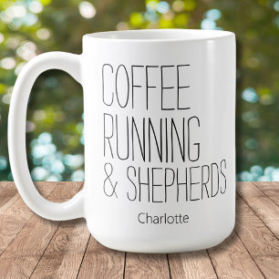 Mug Conception de nom modifiable Bergers à café couran