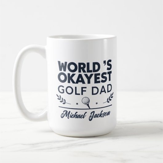 Mug Conception de nom personnalisé pour le papa de gol (Gauche)