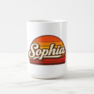 Mug Conception de nom personnalisé Sophia Retro Sunset