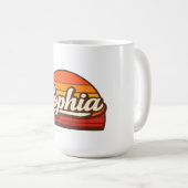 Mug Conception de nom personnalisé Sophia Retro Sunset (Devant droit)