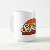 Mug Conception de nom personnalisé Sophia Retro Sunset (Devant gauche)