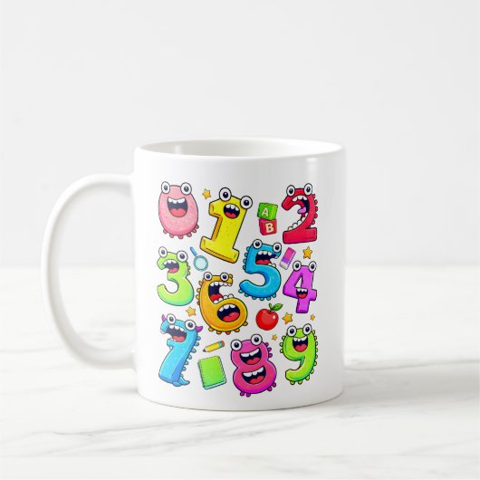 Mug Conception de nombres de dessin animé drôle de jou (Gauche)