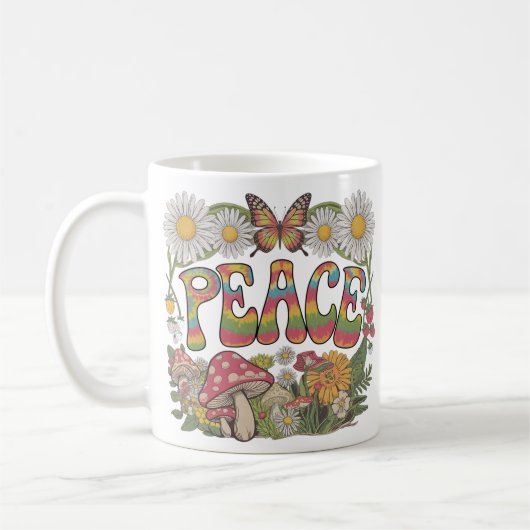 Mug "Conception de paix à Cravate Vintage (Gauche)