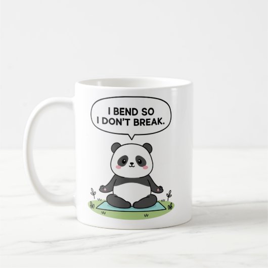 Mug conception de panda « Je me plie pour ne pas casse (Gauche)