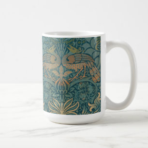 Mug Conception de paon de William Morris et de textile