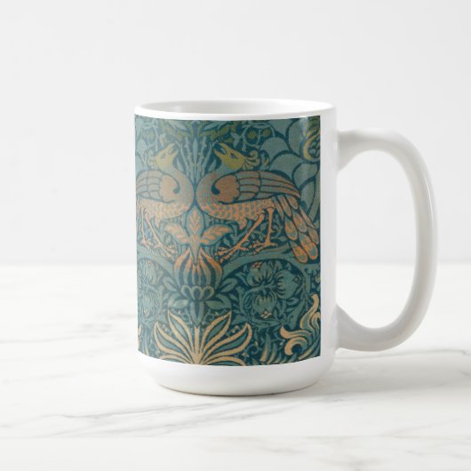 Mug Conception de paon de William Morris et de textile (Droite)