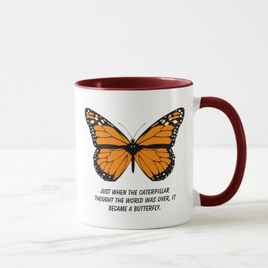 Mug Conception de papillon avec des citations au sujet (Droite)