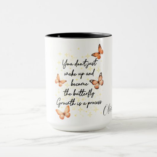 Mug Conception de papillon orange (Centre)