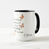 Mug Conception de papillon orange (Devant droit)