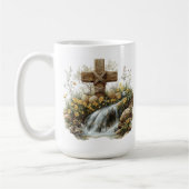 Mug Conception de Pâques à cascade de croix rustique (Gauche)