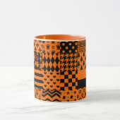 Mug Conception de Patchwork Motif mixte orange noir (Centre)