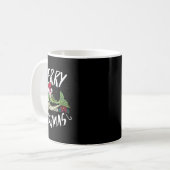 Mug Conception de pêche à thème de Noël drôle - Joyeux (Devant gauche)