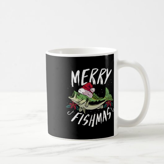 Mug Conception de pêche à thème de Noël drôle - Joyeux (Droite)