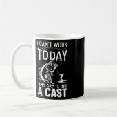 Mug Conception de pêche Je ne peux pas travailler aujo (Gauche)