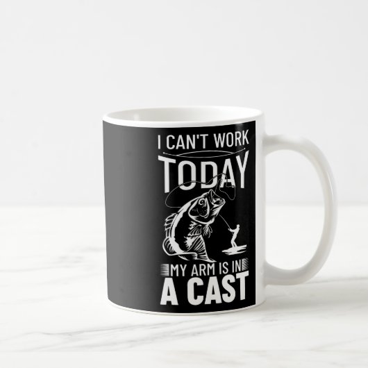 Mug Conception de pêche Je ne peux pas travailler aujo (Droite)
