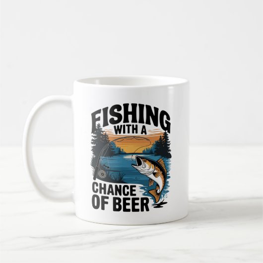 Mug " Conception de pêche : "Pêche avec une chance de (Gauche)