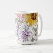 Mug Conception de peinture à l'eau de tournesol (Devant droit)